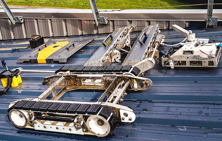 design-ul robotic de curățare a panourilor solare, complet modular, ușor de transportat