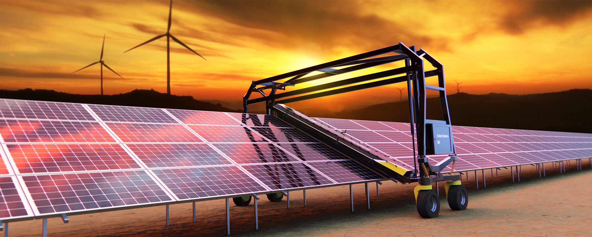 SolarCleano B1 SolarBridge, autonomous solar panel cleaning robot