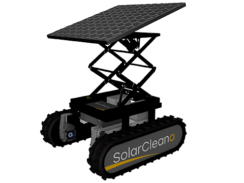 Transport solar panel cleaning robot